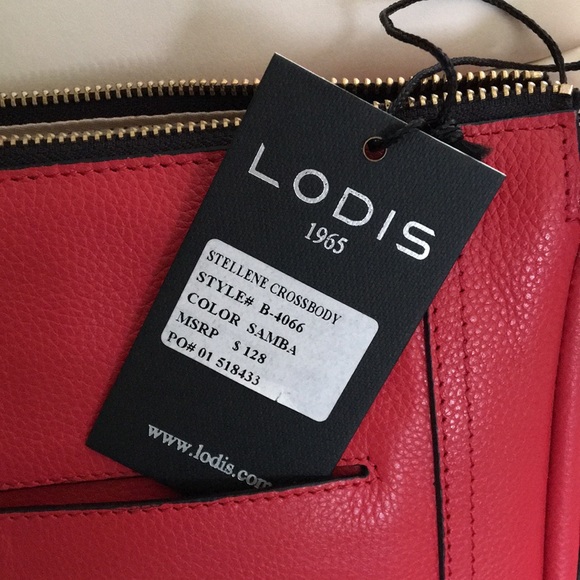 Lodis red genuine leather shoulder bag - Picture 6 of 9